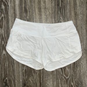 Lululemon White Speed Up Shorts Size 2